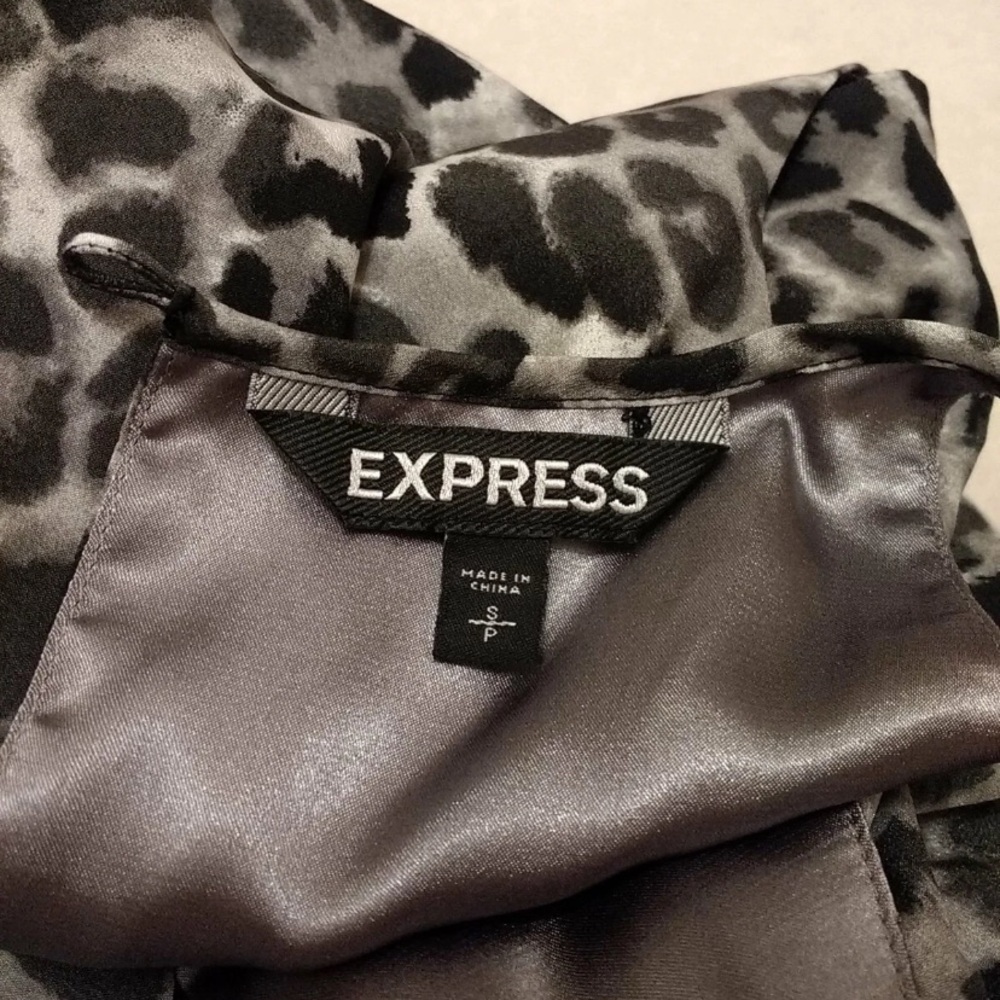 Express Black and White Leopard Print Midi Halter Dress - Picture 2 of 12